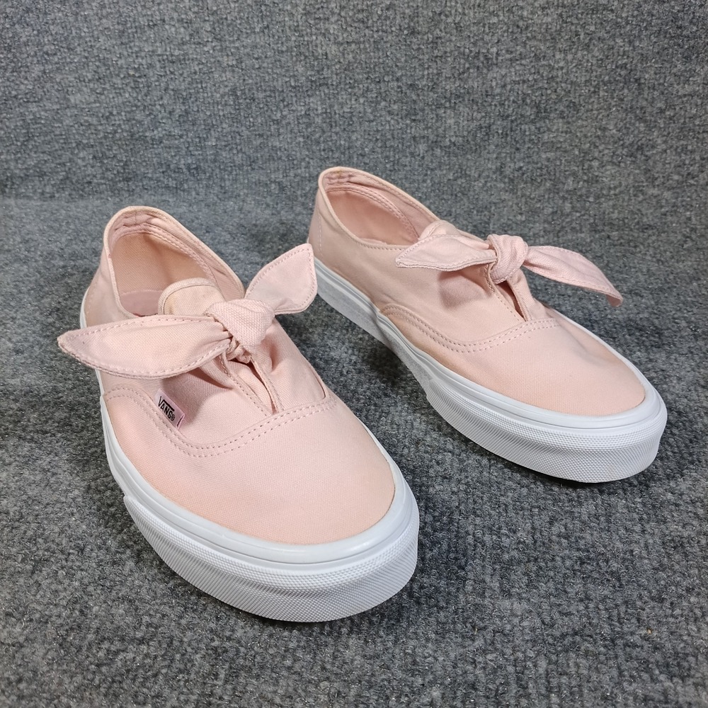 Vans Authentic Knotted Sneakers Womens 8.5 Chalk Pink Bow Canvas Shoes